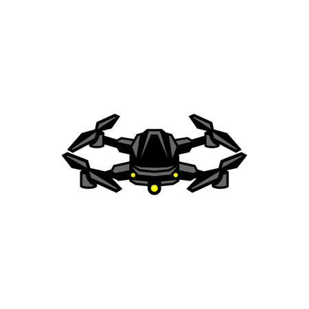 Vector of Drone camera Logo aerial remote control symbol aircraft quadcopterのイラスト素材