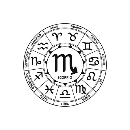 Zodiac Scorpio sign vector of  Zodiacal symbol Horoscope icon Astrology Logo constellation Astronomy clipartのイラスト素材
