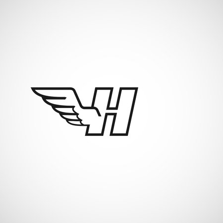Wings Logo vector of Letter H  company identity initial Eagle icon Bird symbolのイラスト素材
