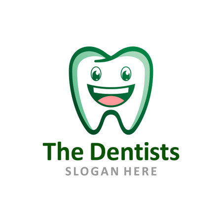 Dentistry Logo of Dental clinic icon healthy people symbol tooth smile Dentist clipart medical dentist vectorのイラスト素材