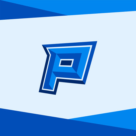 Esports Logo letter P of Sports fitness initial name Logotype gamer icon gaming font symbol clipartのイラスト素材