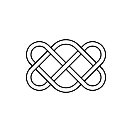 outline Celtic knot of endless love vector, eternity icon, infinite heart symbol, pattern clipart. isolated on white backgroundのイラスト素材
