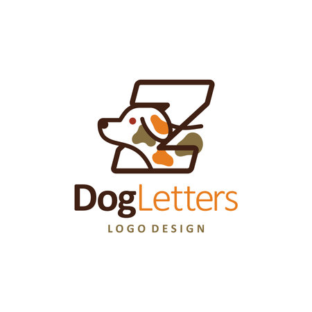 puppy Dog Logo of Letter Z Pet store icon vector, cute animal shop symbol, veterinary clinic logotype.のイラスト素材
