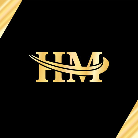 initial Logo H.M letter Elegance typography vector of business initial name Logos design.のイラスト素材
