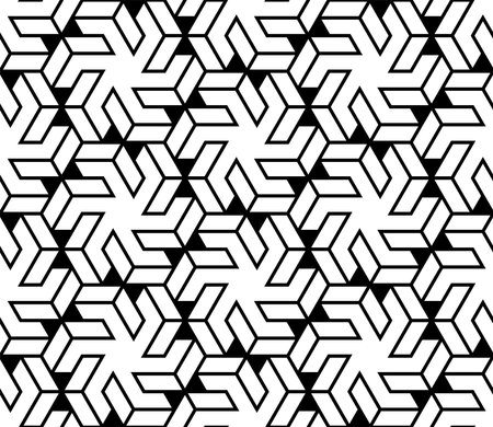 vector of stripe lines seamless pattern, hexagon tile repeating patterns backdrop.のイラスト素材