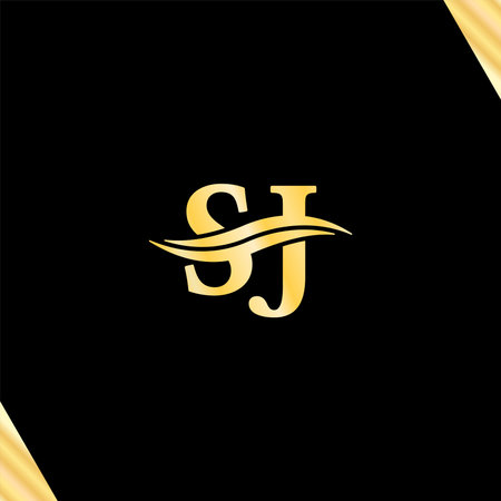 Elegance logo S.J letter Luxury Monogram logotype vector of business name branding design.のイラスト素材
