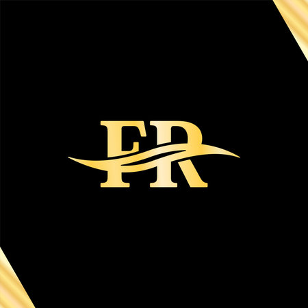 Elegance logo F.R letter Luxury Monogram logotype vector of business name branding design.のイラスト素材