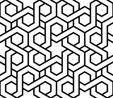 Repeating pattern Geometric lines. Artistic line art seamless patterns, Hexagonal symbol banner.のイラスト素材