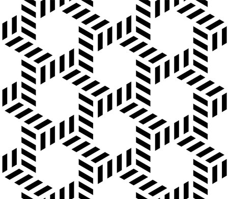 Hexagon Seamless pattern. Geometric line art repeating patterns, vector of interlocking knot background.のイラスト素材