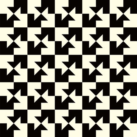 Tessellation vector of Optical illusions seamless pattern. Complementary shapes geometric art...