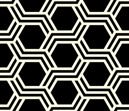 Seamless Geometric pattern design. Hexagon shapes Repeating patterns of Artistic lines vector.のイラスト素材