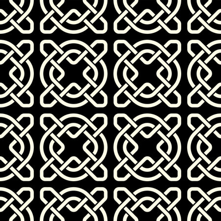 Celtic Knot Repeating pattern. Geometric Seamless patterns ornament of vector Art background.のイラスト素材