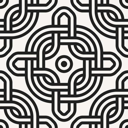 Art of Repeating Celtic Knot patterns. Geometric Seamless pattern ornament of vector background.のイラスト素材