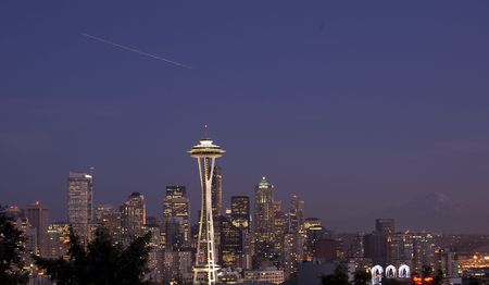 Seattle Downtown Duskの写真素材