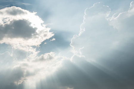 Sunshine and cloud with flares in the morningの写真素材