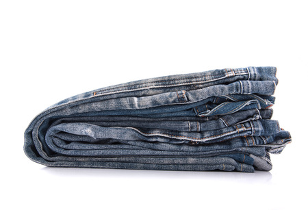 Old japan short jean on white background isolated.の写真素材