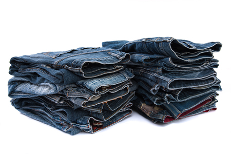 Old japan short jean on white background isolated.の写真素材
