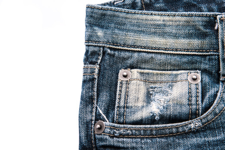 Old japan jean on white background isolated.の写真素材