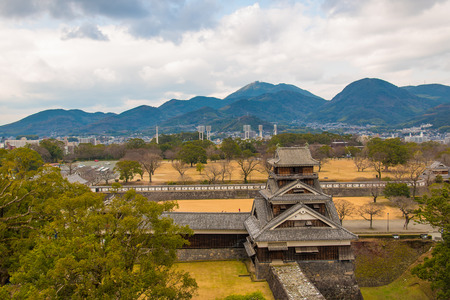 Beautiful vintage castle in kumamoto city kyushu japan.のeditorial素材