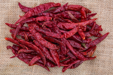 Close up of local chilli in thailand call bird chilli or prick kee noo use for spice thai food.
