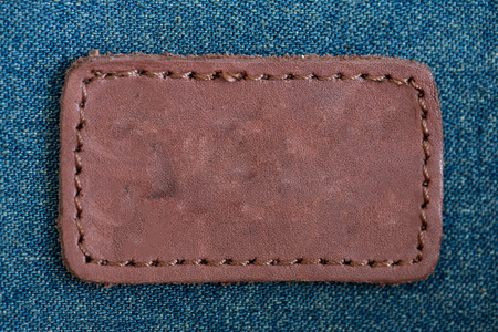Close up of retro brown leather tag.の写真素材