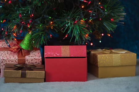Close up of beautiful color gift box.の写真素材
