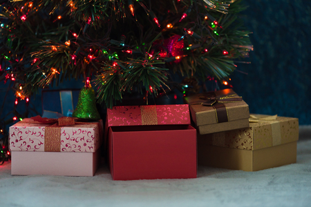 Close up of beautiful color gift box.の写真素材