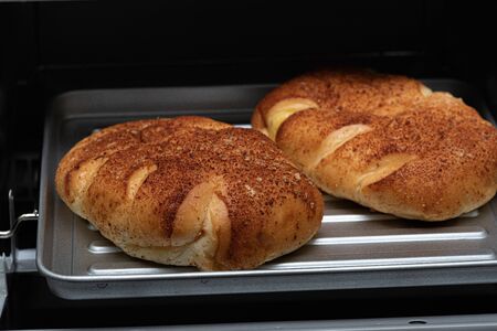 Close up of fresh Japan homemade bakery in local Japanese cafe.の写真素材