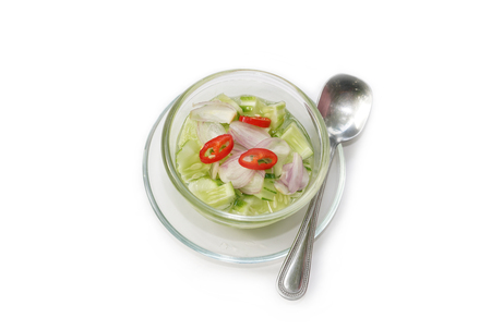 Achards is Islamic dish made of cucumber slices and onions in vinegarの写真素材