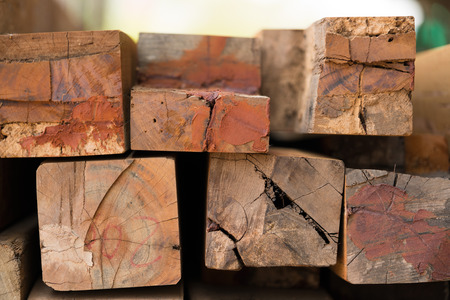Stack of used lumber for reuse in construction