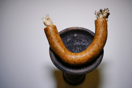 A traditional Thai Scented Dessert Candle, Thai aromatic candles, Tian Op smoking is used for adding...