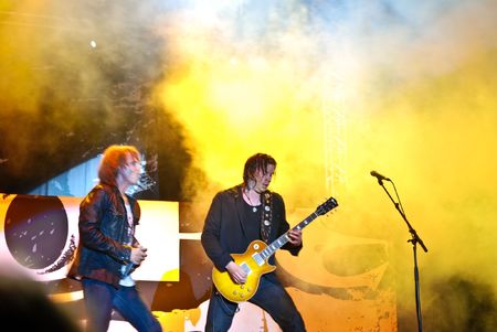 Targu Mures - Romania, August 28, 2010 - Europe Performing Live at Peninsula Festivalのeditorial素材