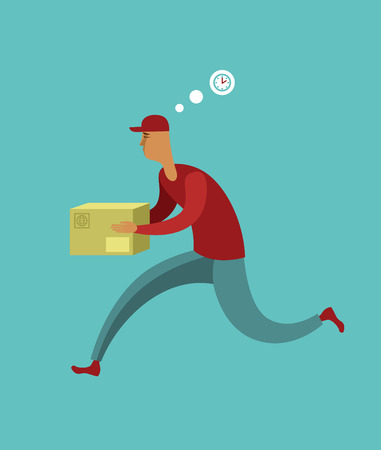 Flat design colorful illustration concept for courier delivery serviceのイラスト素材
