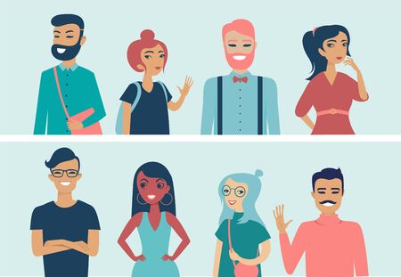 group of young casual people multiracial students happy and cheerful