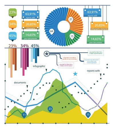 Set elements of infographicsのイラスト素材