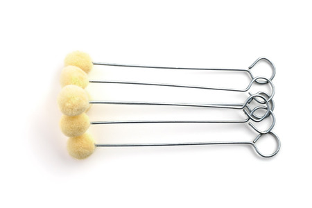 wool dauber applicator,to apply dye stain and finish to leather crafts, isolate on white backgroundの写真素材