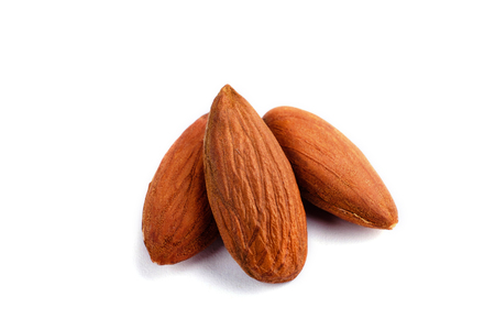 almonds macro on on white background isolateの写真素材