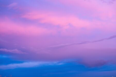 Pastel color pink and purple sky at sunsetの写真素材