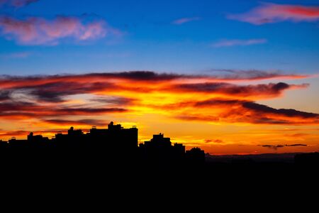 City sunset dramatic Sillohetteの写真素材