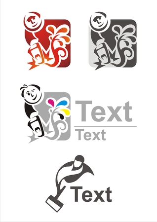 Options logo working blacksmiths. Vector illustrationのイラスト素材
