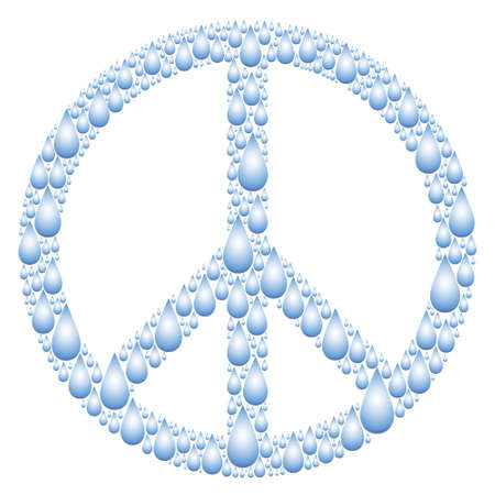 Peace sign shaped from water dropsのイラスト素材