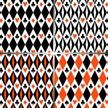 Four seamless patterns with suitsのイラスト素材