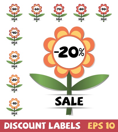 Set of discount labelsのイラスト素材
