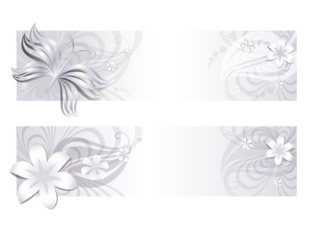 	Delicate floral bannersのイラスト素材