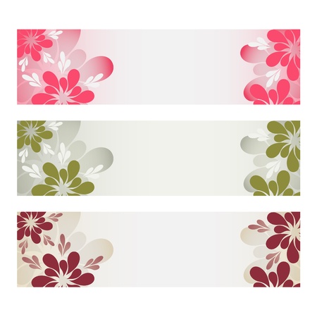 Floral bannersのイラスト素材