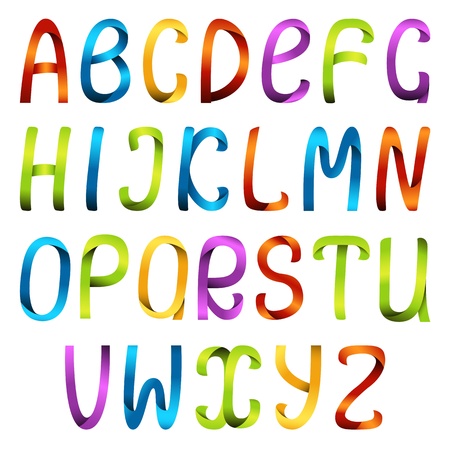Color ribbon alphabet setのイラスト素材