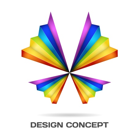Multicolor butterfly design conceptのイラスト素材