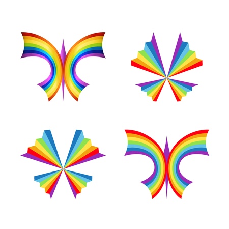 Set of rainbow butterfly conceptsのイラスト素材