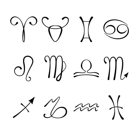 Graphic astrological symbolsのイラスト素材