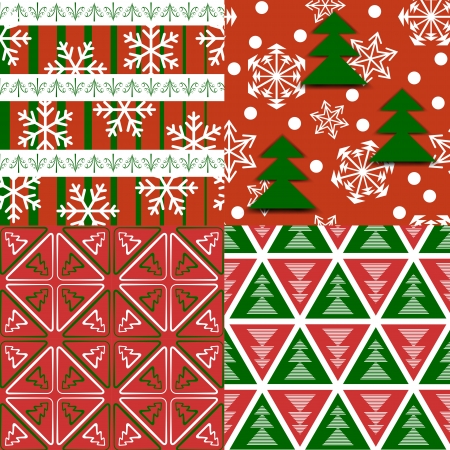 Set of seamless Xmas patternsのイラスト素材